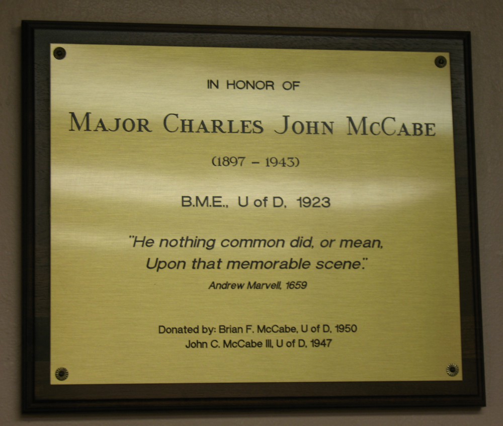 McCabe dedication